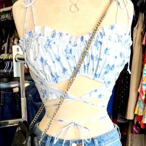 Blue crop top